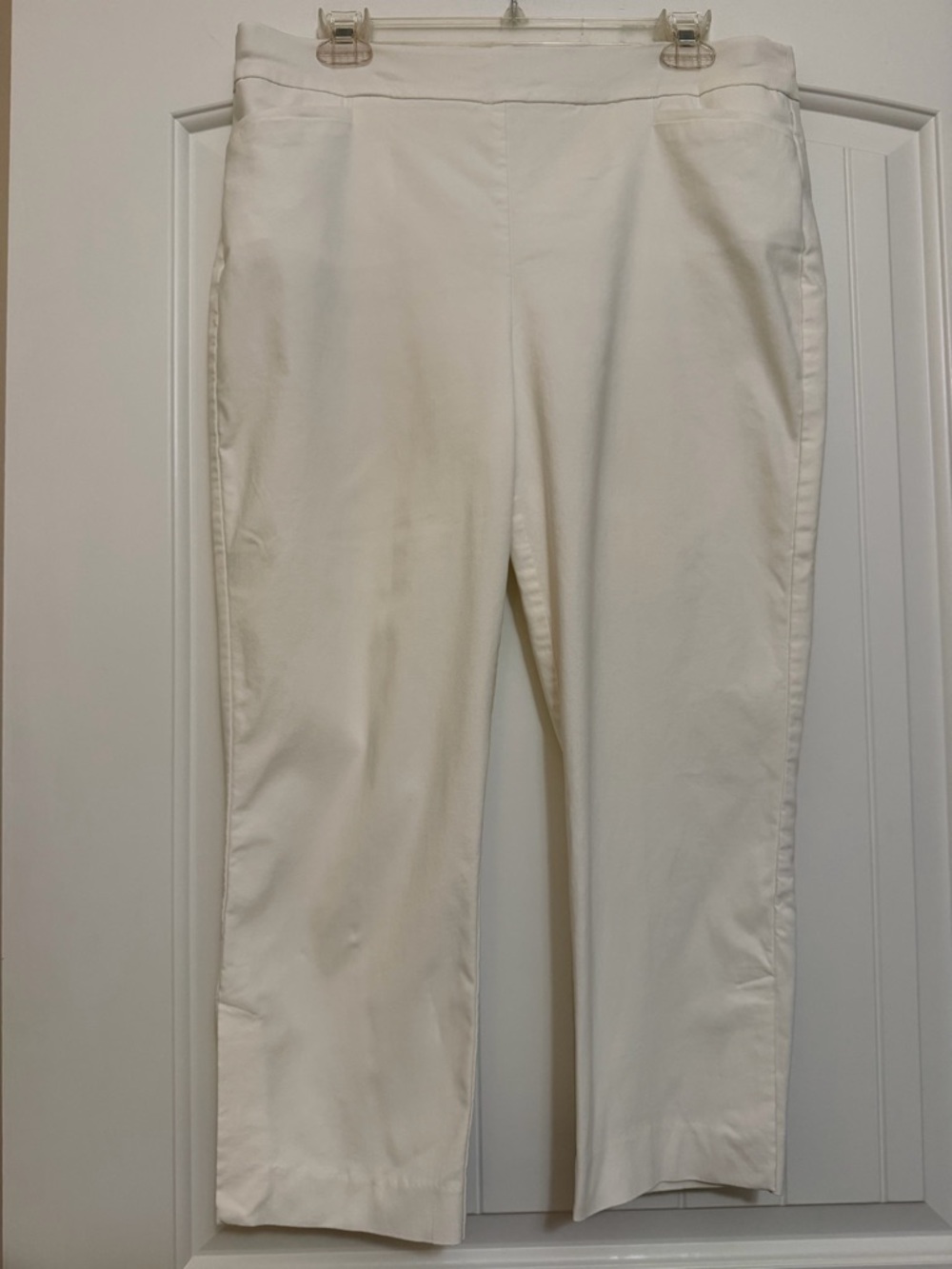 Chico's White Stretch Cropped Pants Sz 2.5R (14R)
